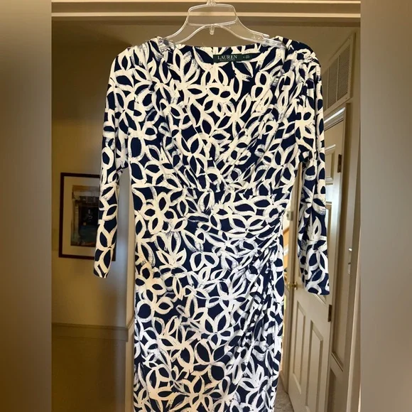 Ralph Lauren Navy and White Patterned Dress - Picture 4 of 7